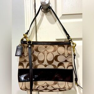 Coach canvas crossbody bag 10x10; with 2type of strap- short and long strap